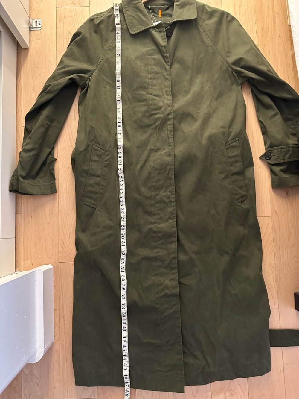 BNWT Roots Ellison Oversized/Relaxed Waxed Cotton Trench Coat Green Car Jacket